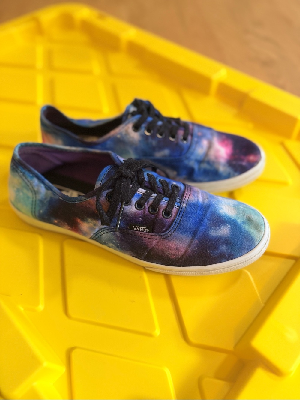 Men's Size 7.5 or Ladies Size 9 "Vans" Galaxy Canvas Sneakers - Blue/Purple/Pink